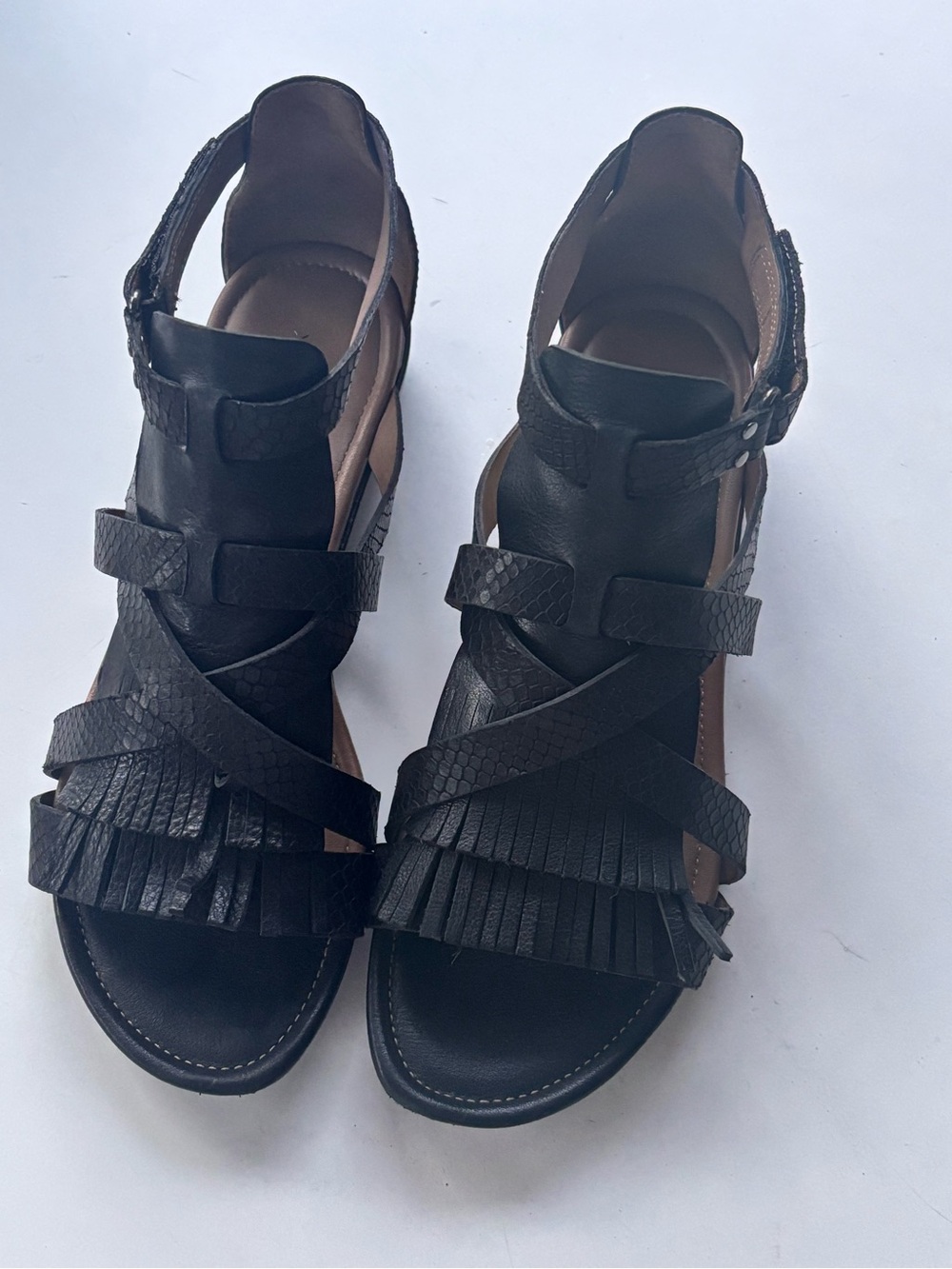 Ecco Black Leather  ECCO Gladiator Sandals